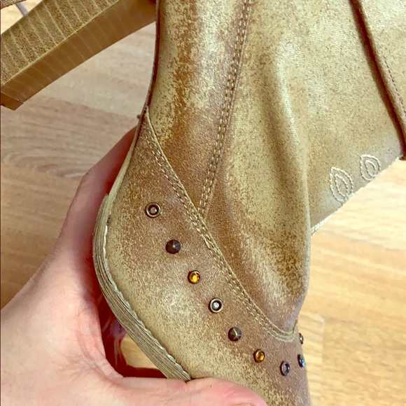 Studded tanned cow boy boots - Picture 4 of 7